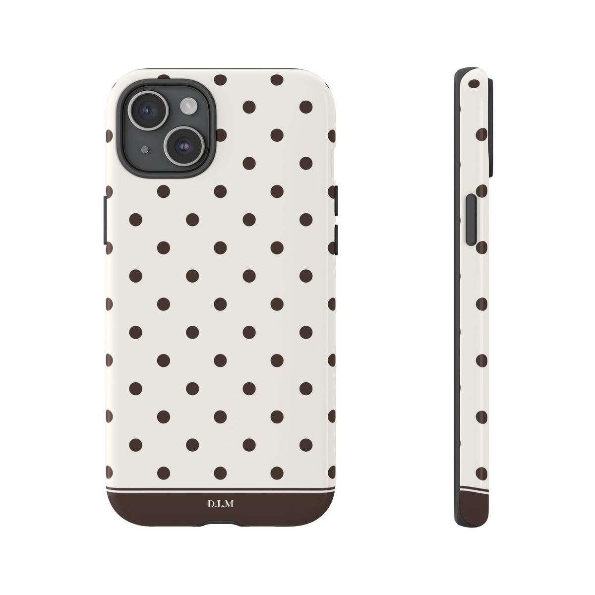 Creamy Mocha Personalised Polka Dot Case