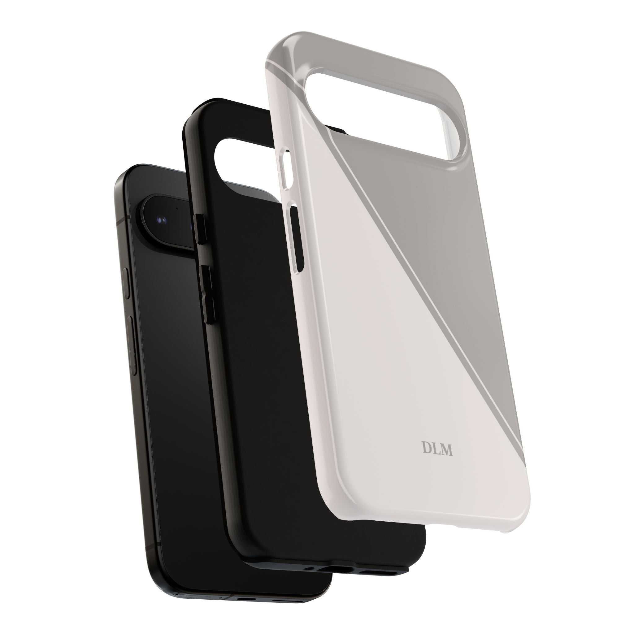Grey Two Tone Case Custom Initials Case