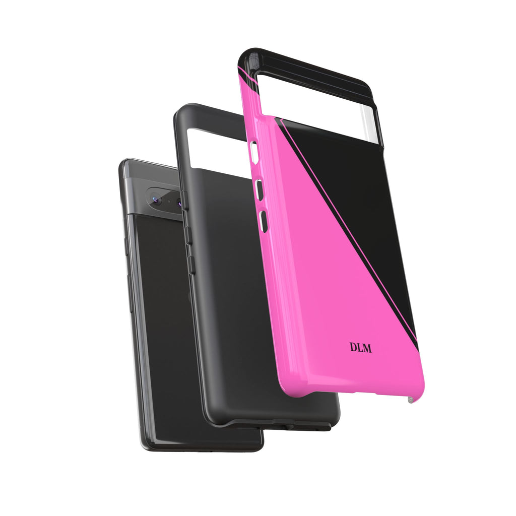 Pink/Black Two Tone Custom Initials Case