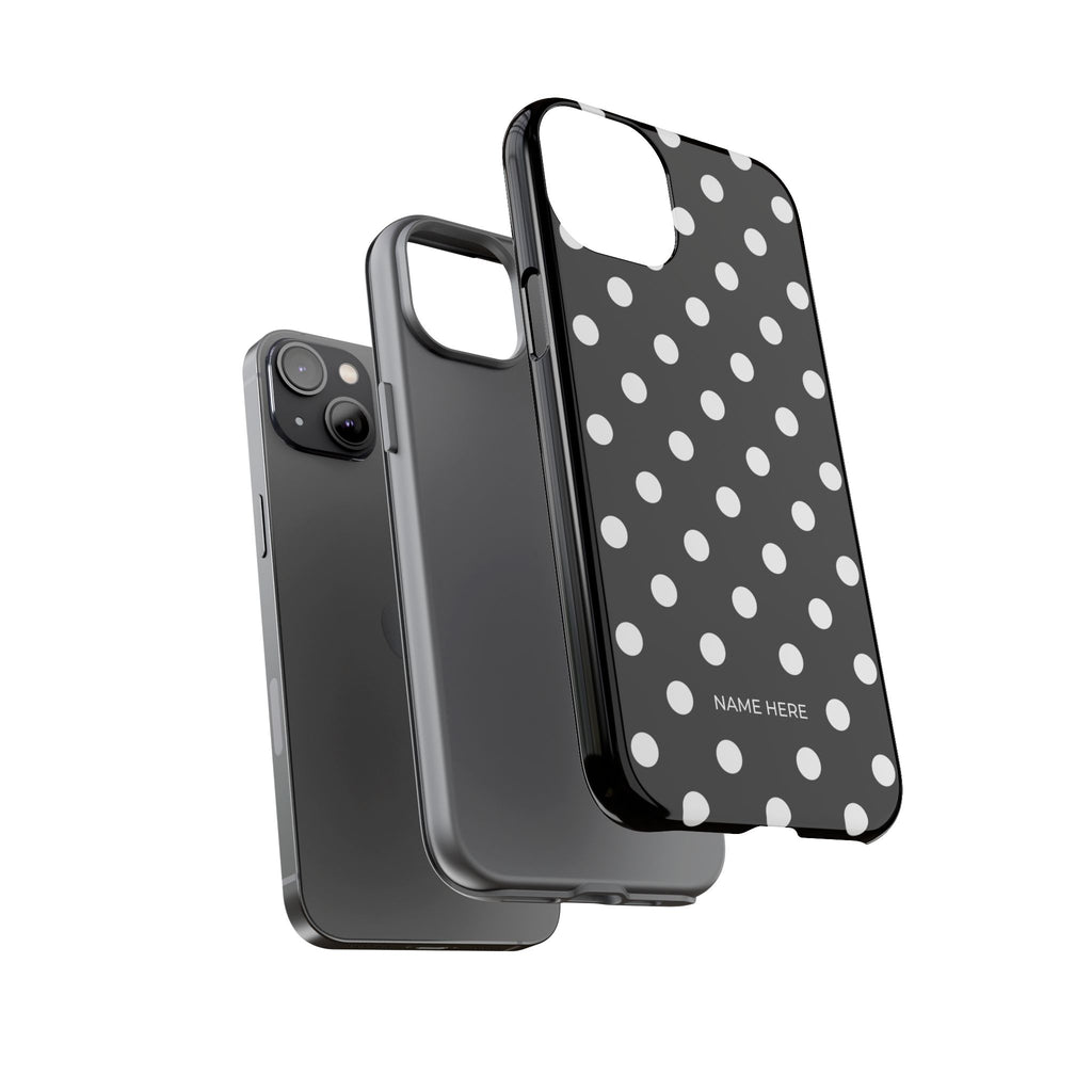 Black & White PolkaDot Customisable Case