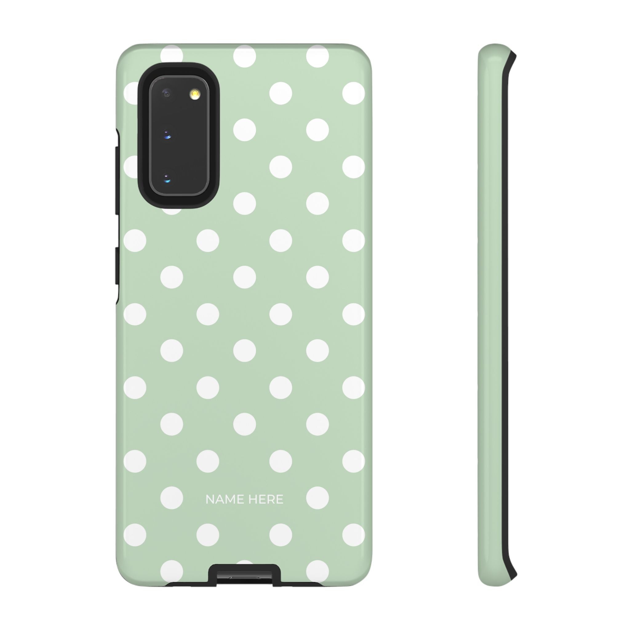 Green & White Polka Dot Customisable Case
