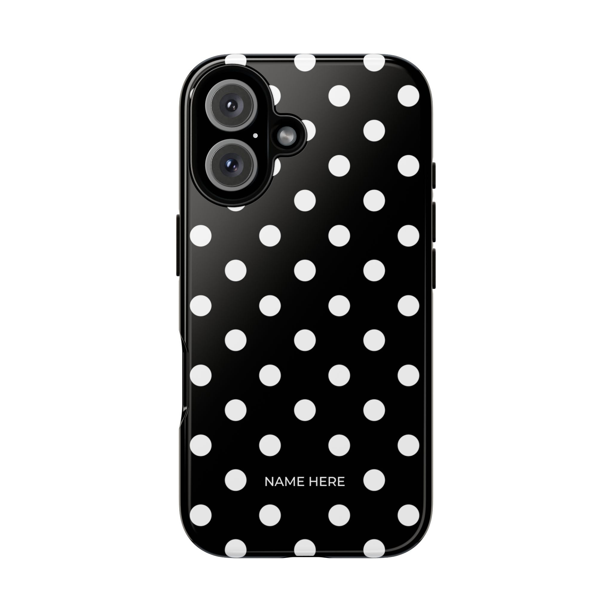 Black & White PolkaDot Customisable Case
