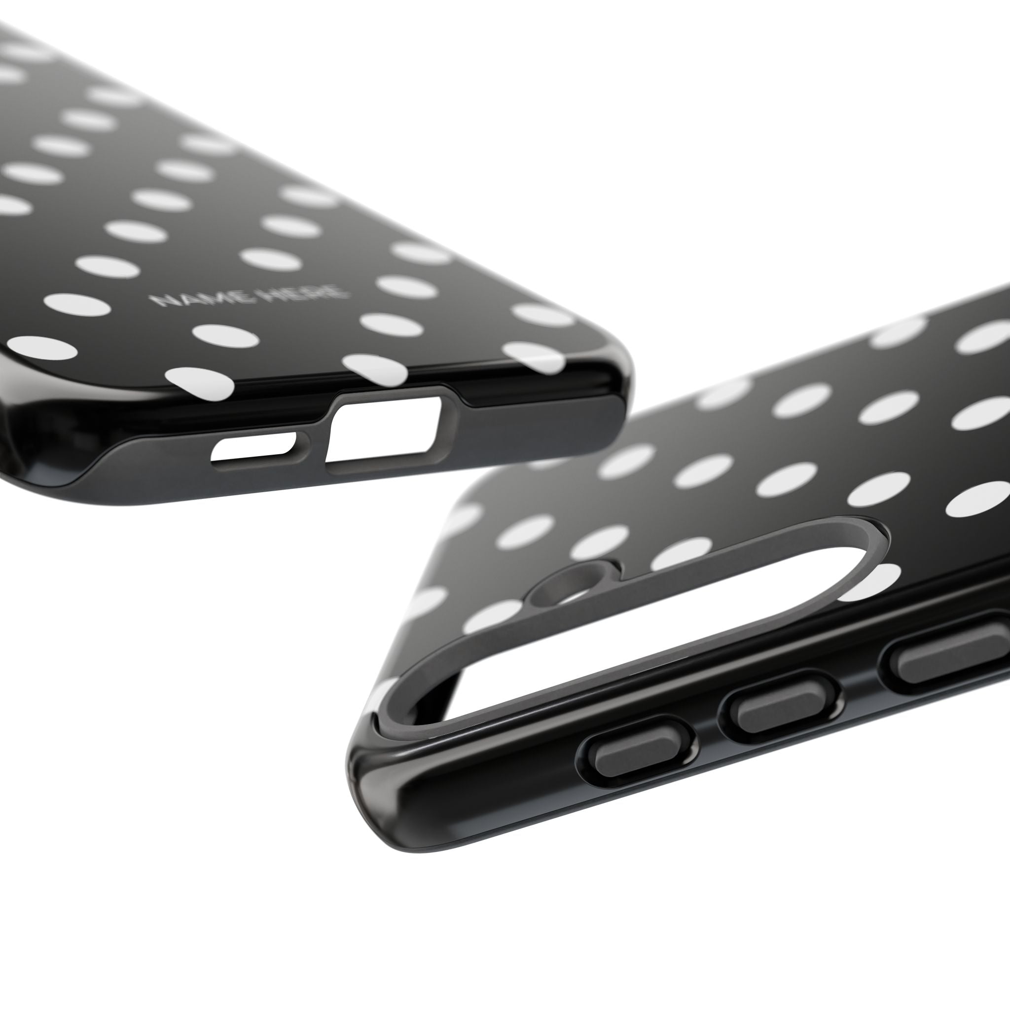Black & White PolkaDot Customisable Case