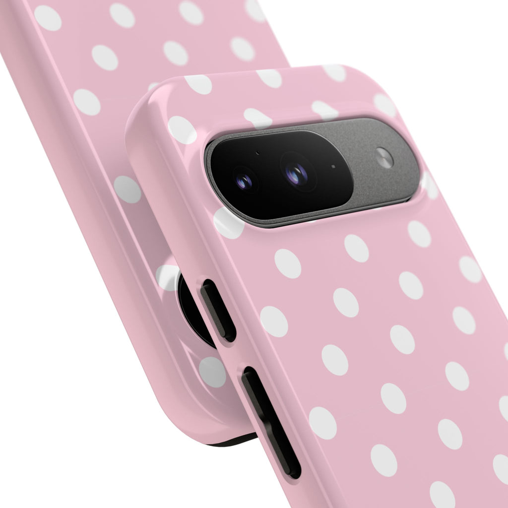 Pink & White PolkaDot Customisable Name Case