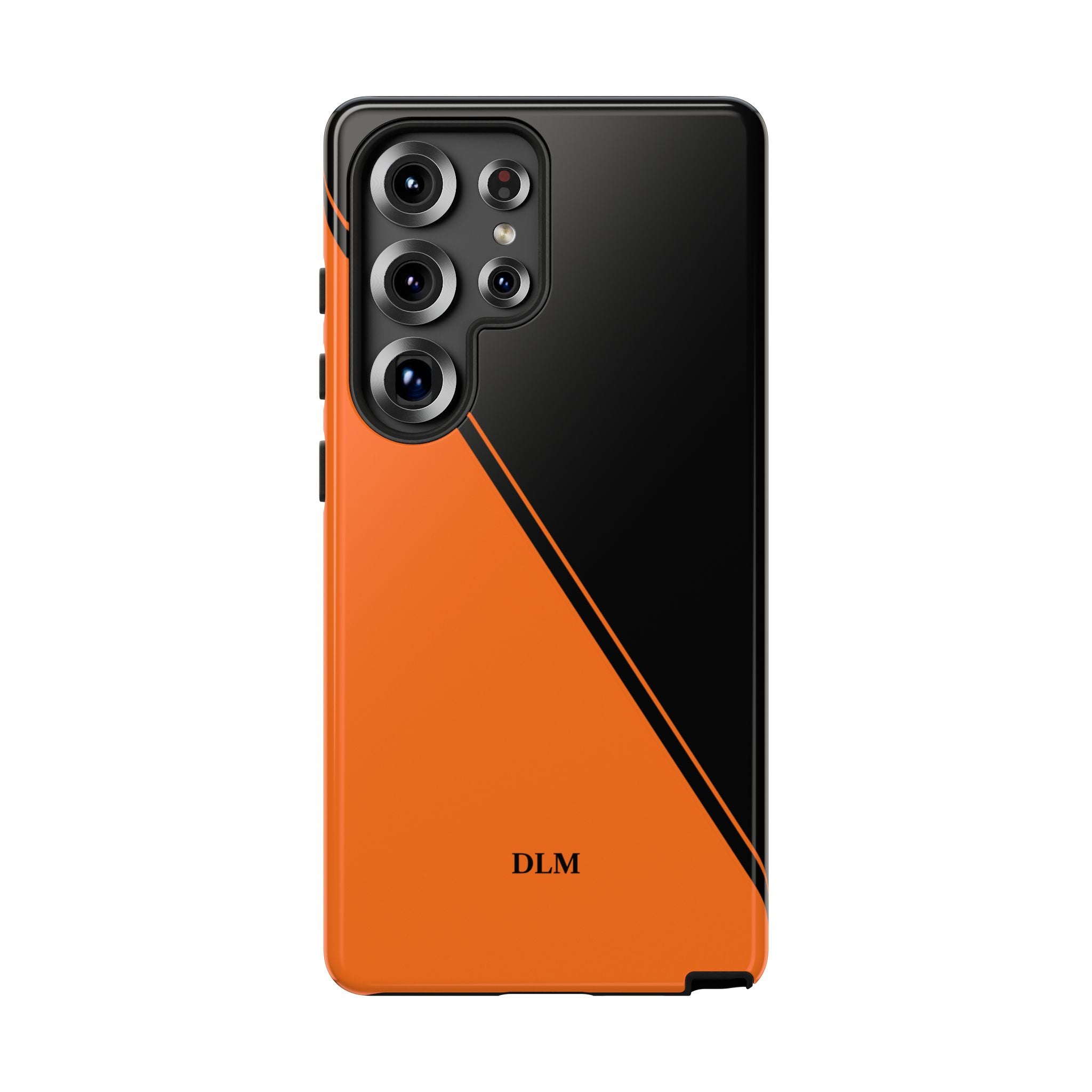 Orange/Black Two Tone Custom Initials Case
