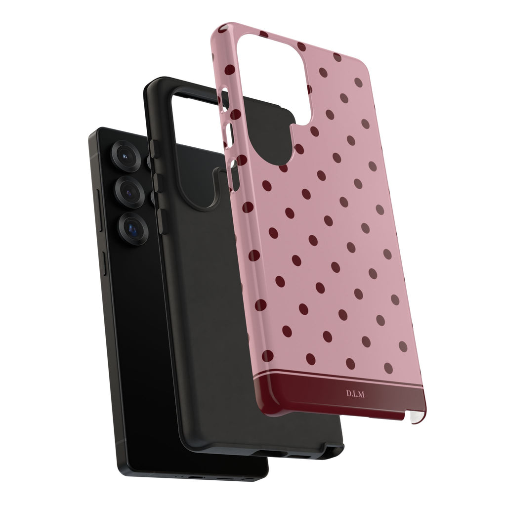 Berry Blush Personalised Polka Dot Case