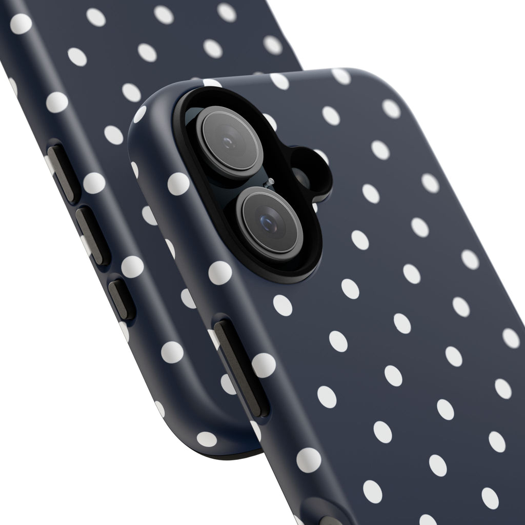 Navy Pearl Personalised Polka Dot Case