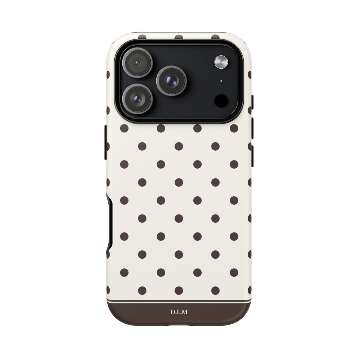 Creamy Mocha Personalised Polka Dot Case