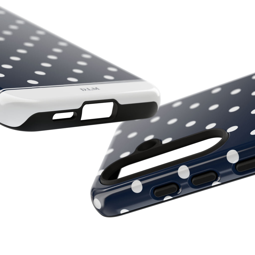 Navy Pearl Personalised Polka Dot Case