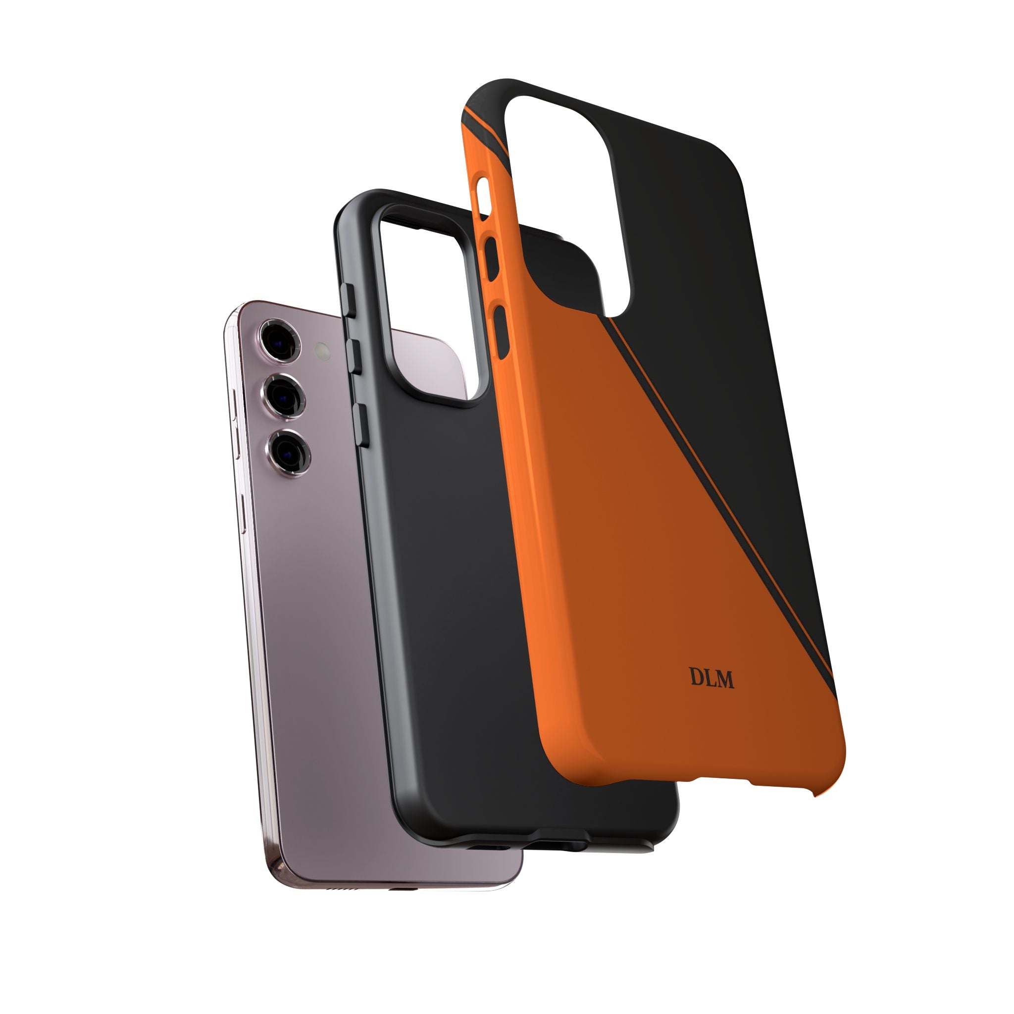 Orange/Black Two Tone Custom Initials Case
