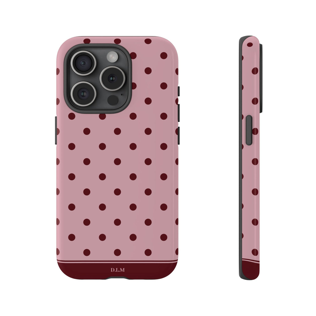 Berry Blush Personalised Polka Dot Case