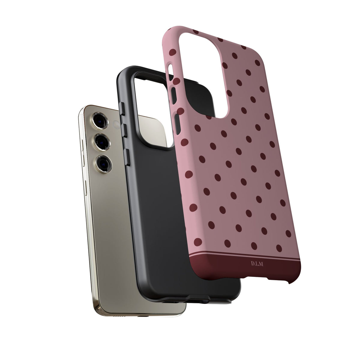 Berry Blush Personalised Polka Dot Case