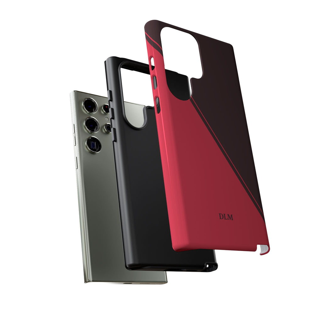Red/Brown Two Tone Custom Initials Case