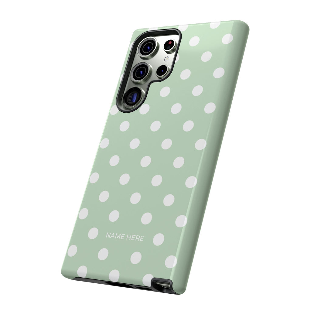 Green & White Polka Dot Customisable Case