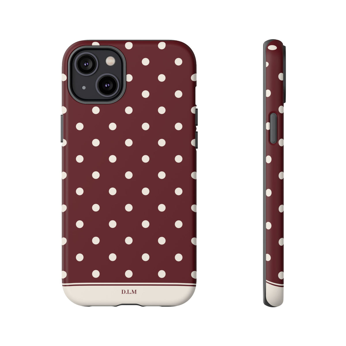 Cranberry Cream Personalised Polka Dot Case