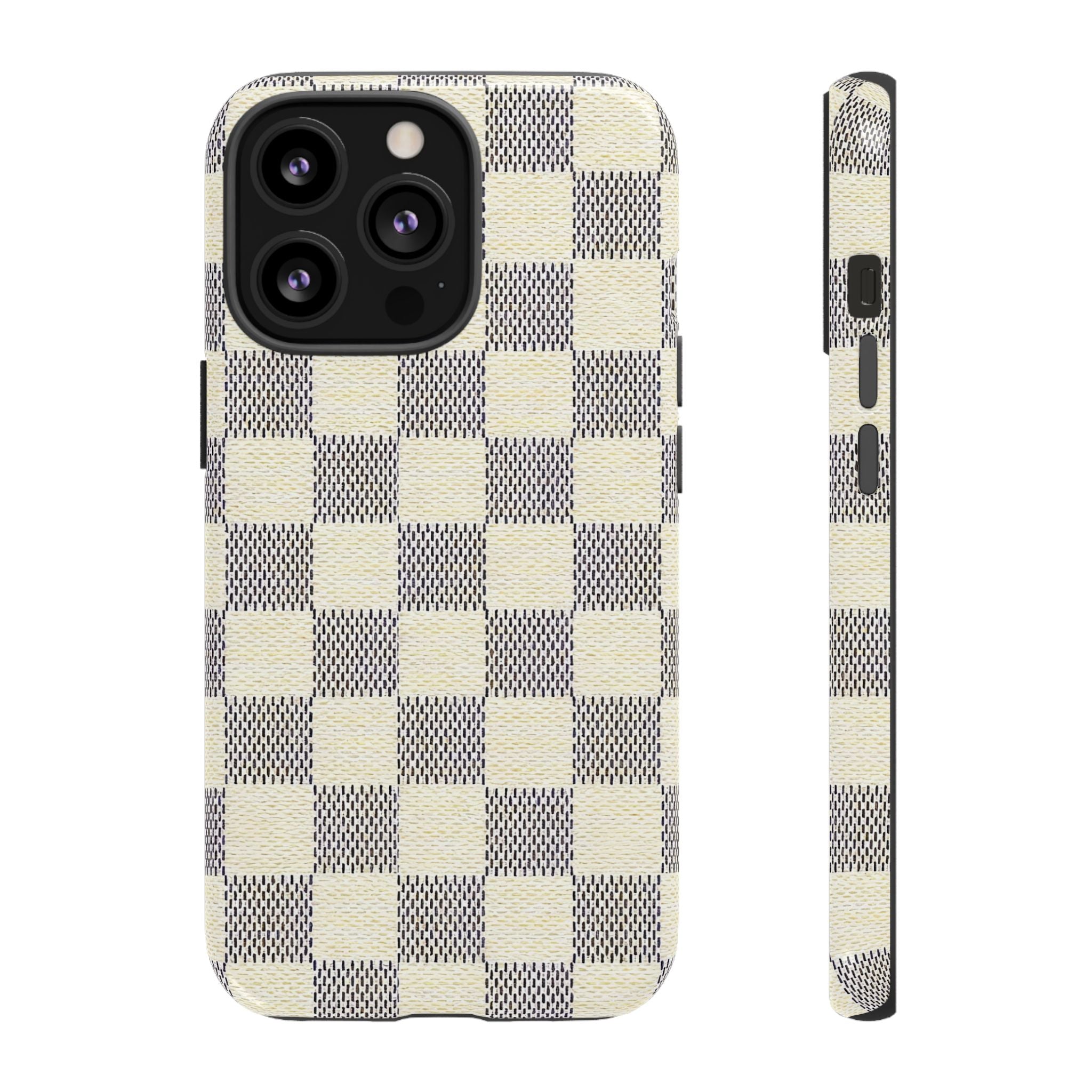 Checkered Cream Phone Case