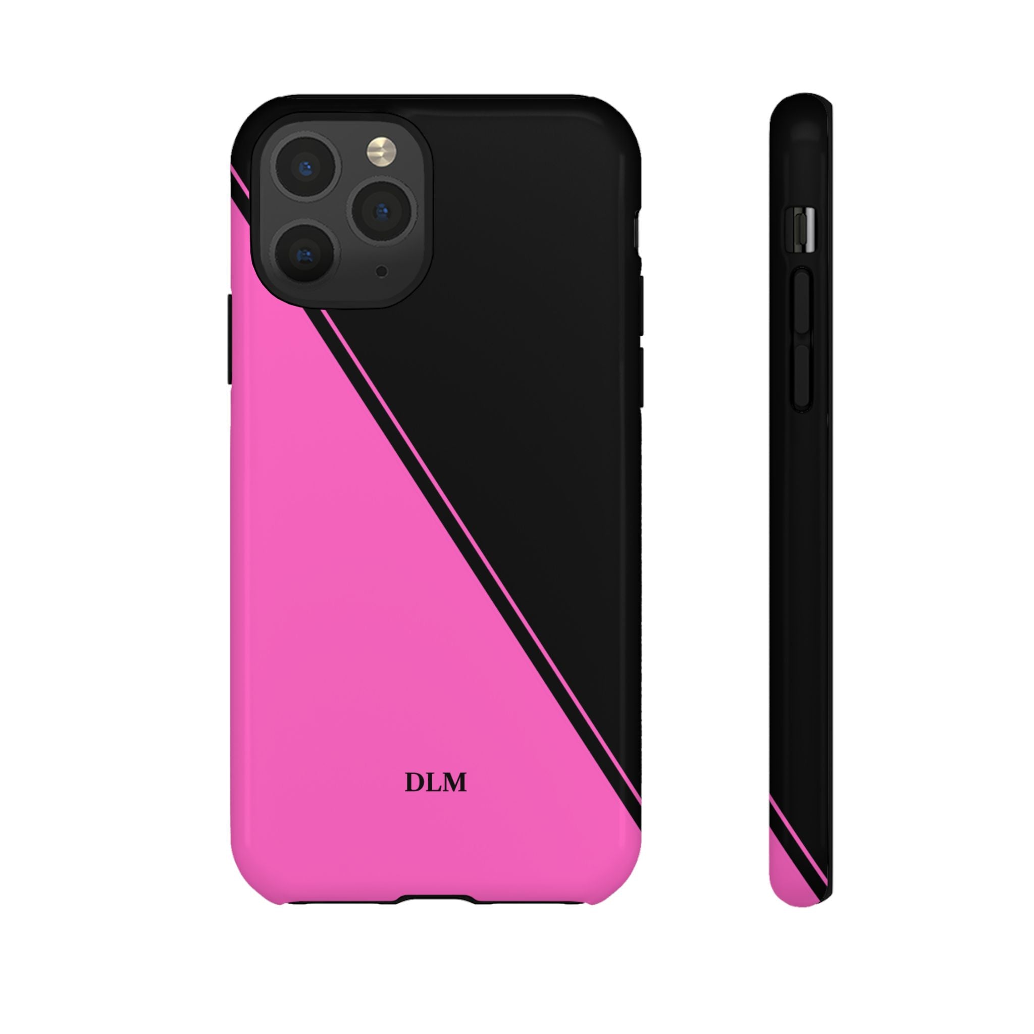 Pink/Black Two Tone Custom Initials Case