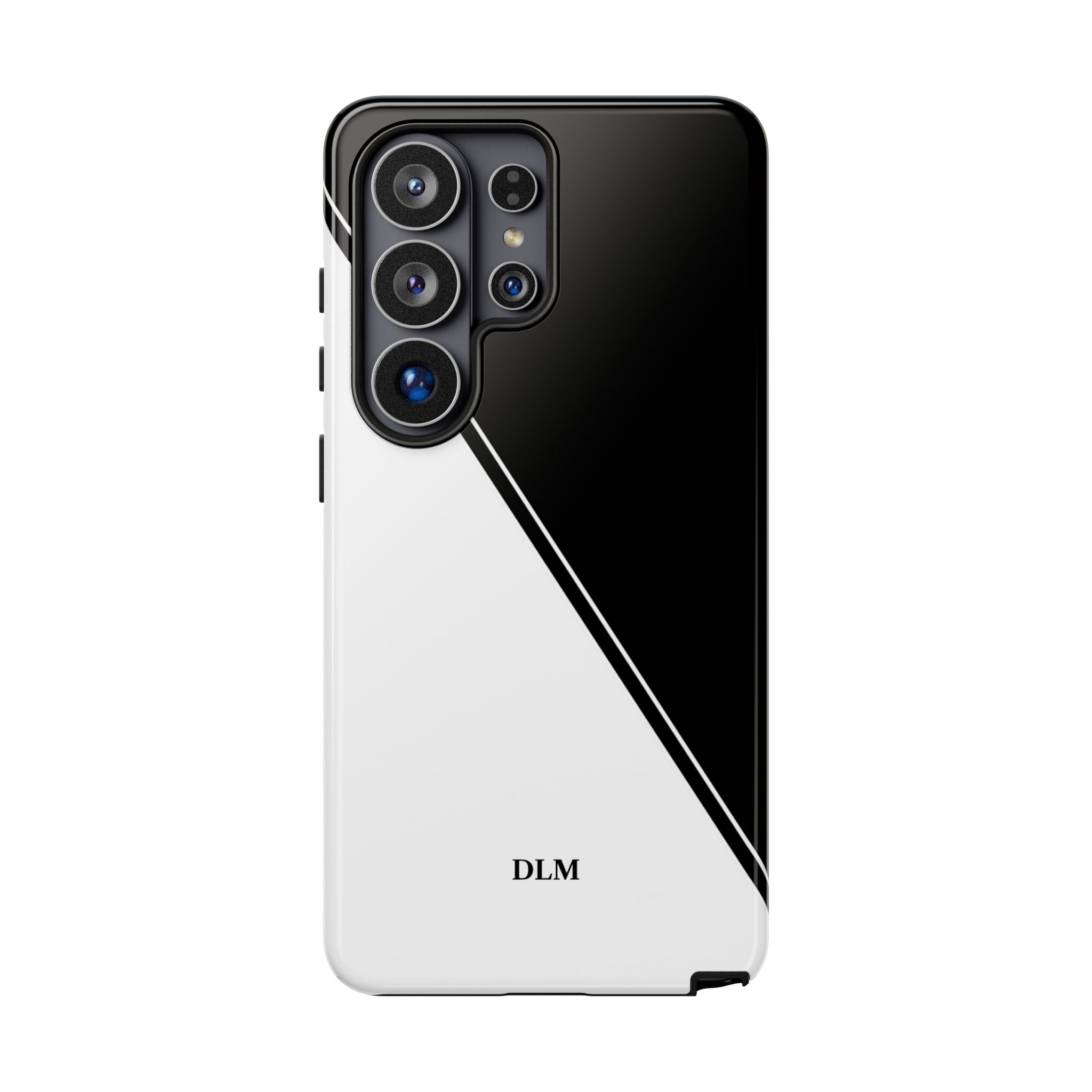 White/Black Two Tone Custom Initials Case