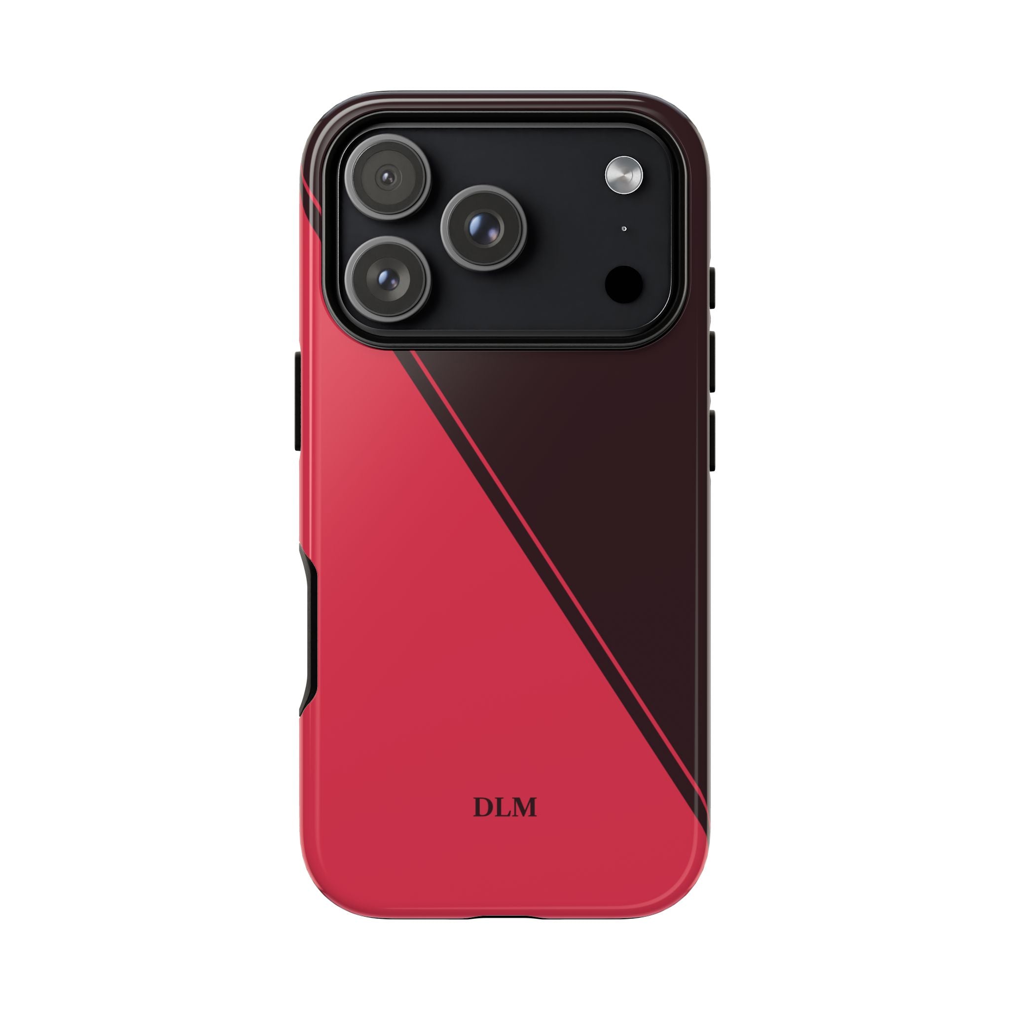 Red/Brown Two Tone Custom Initials Case