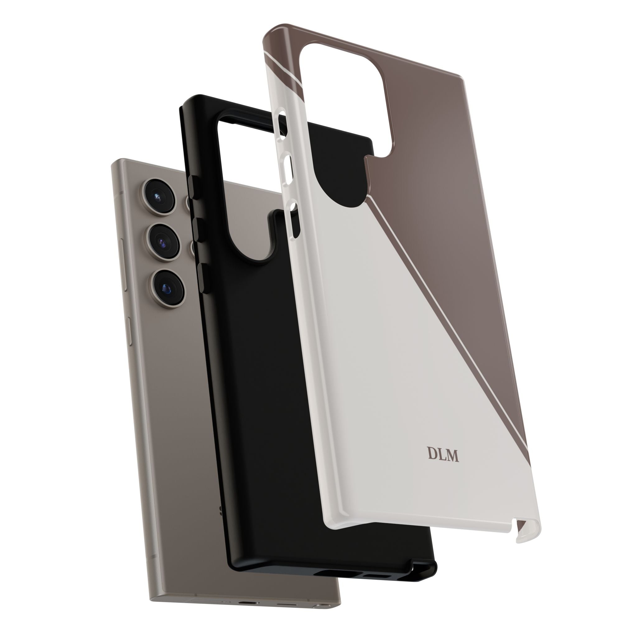 Brown/Cream Two Tone Custom Initials Case