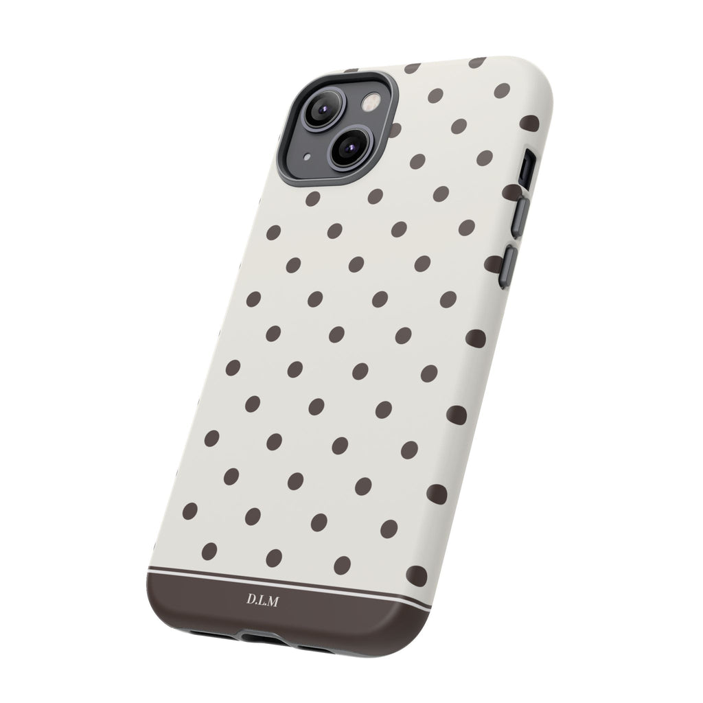 Creamy Mocha Personalised Polka Dot Case