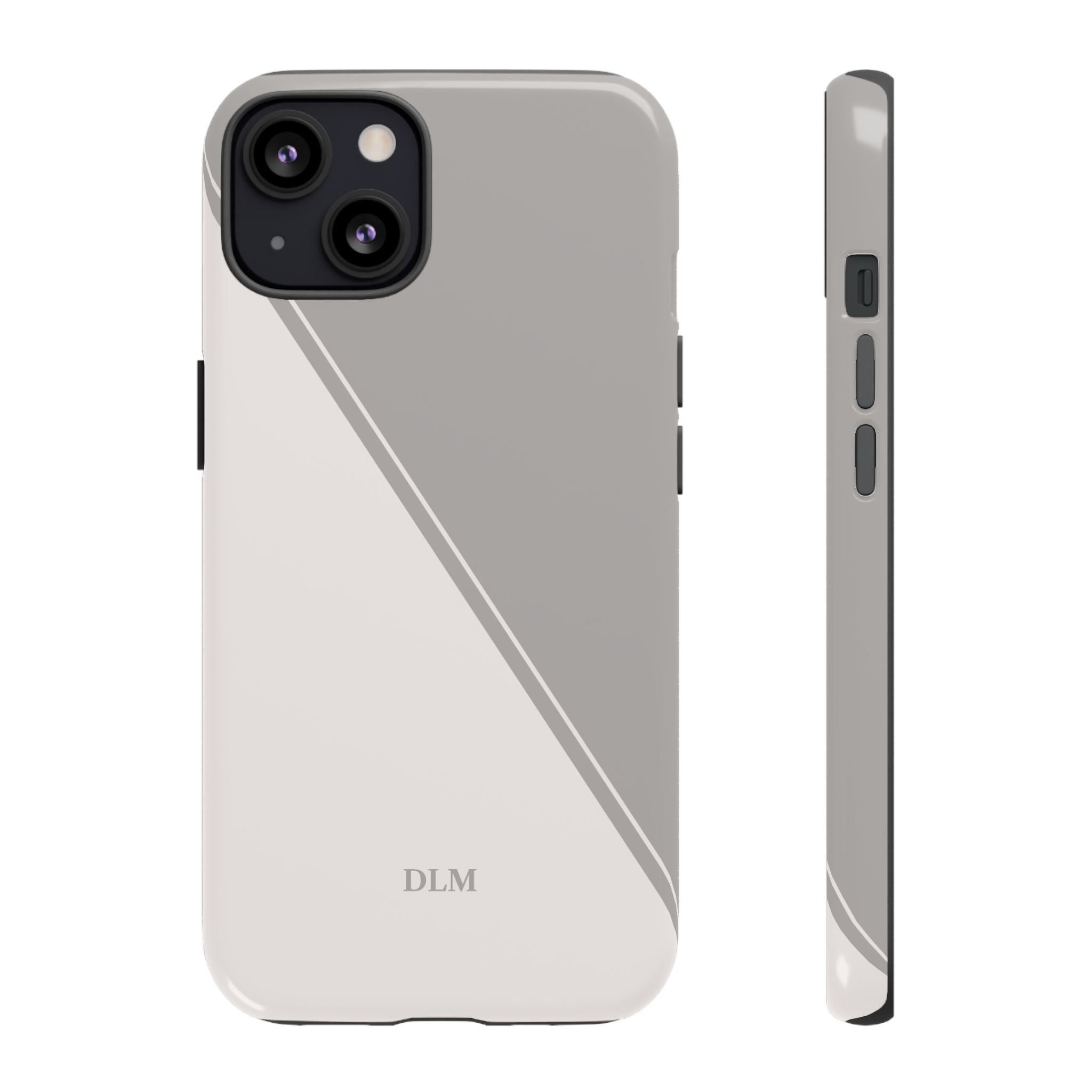 Grey Two Tone Case Custom Initials Case