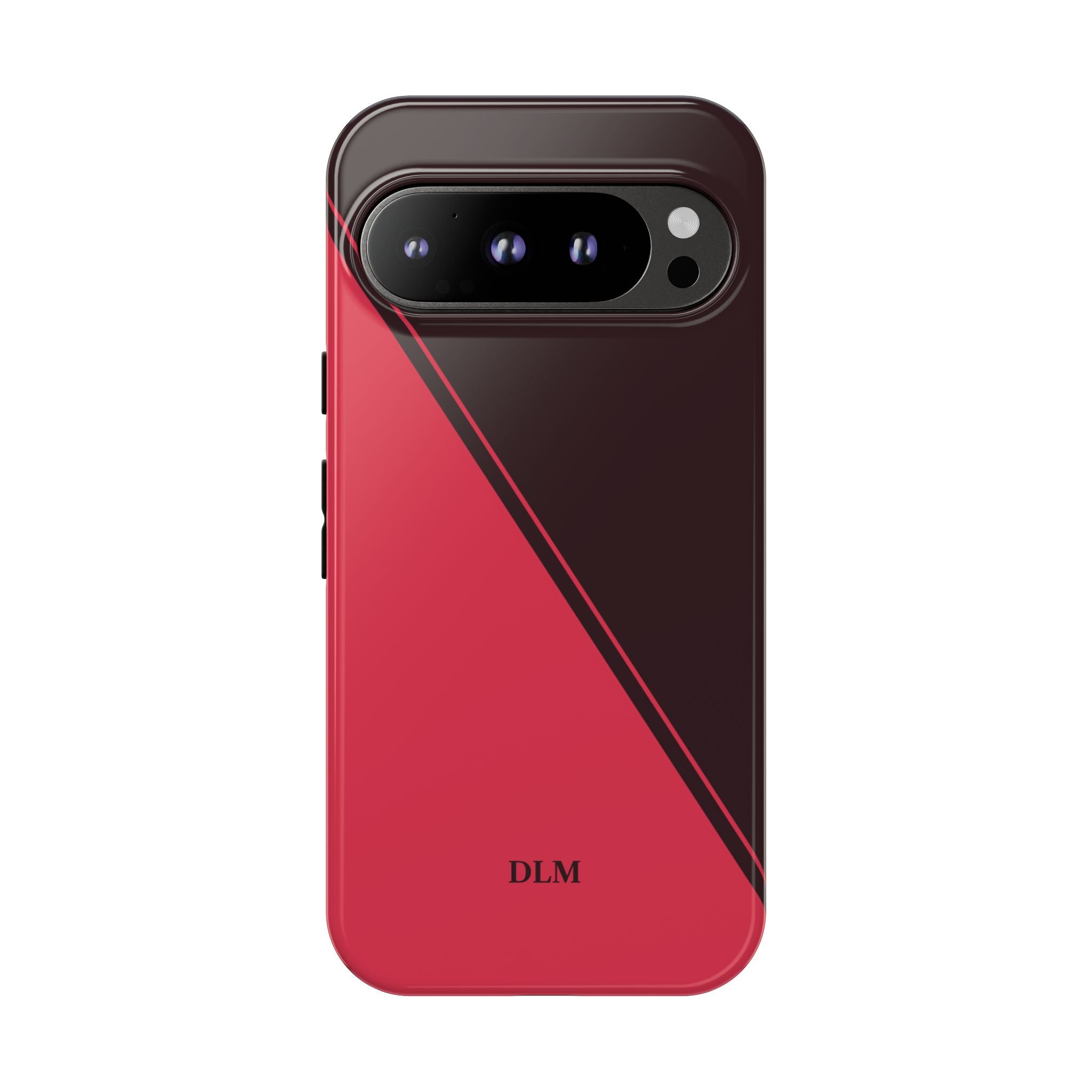 Red/Brown Two Tone Custom Initials Case