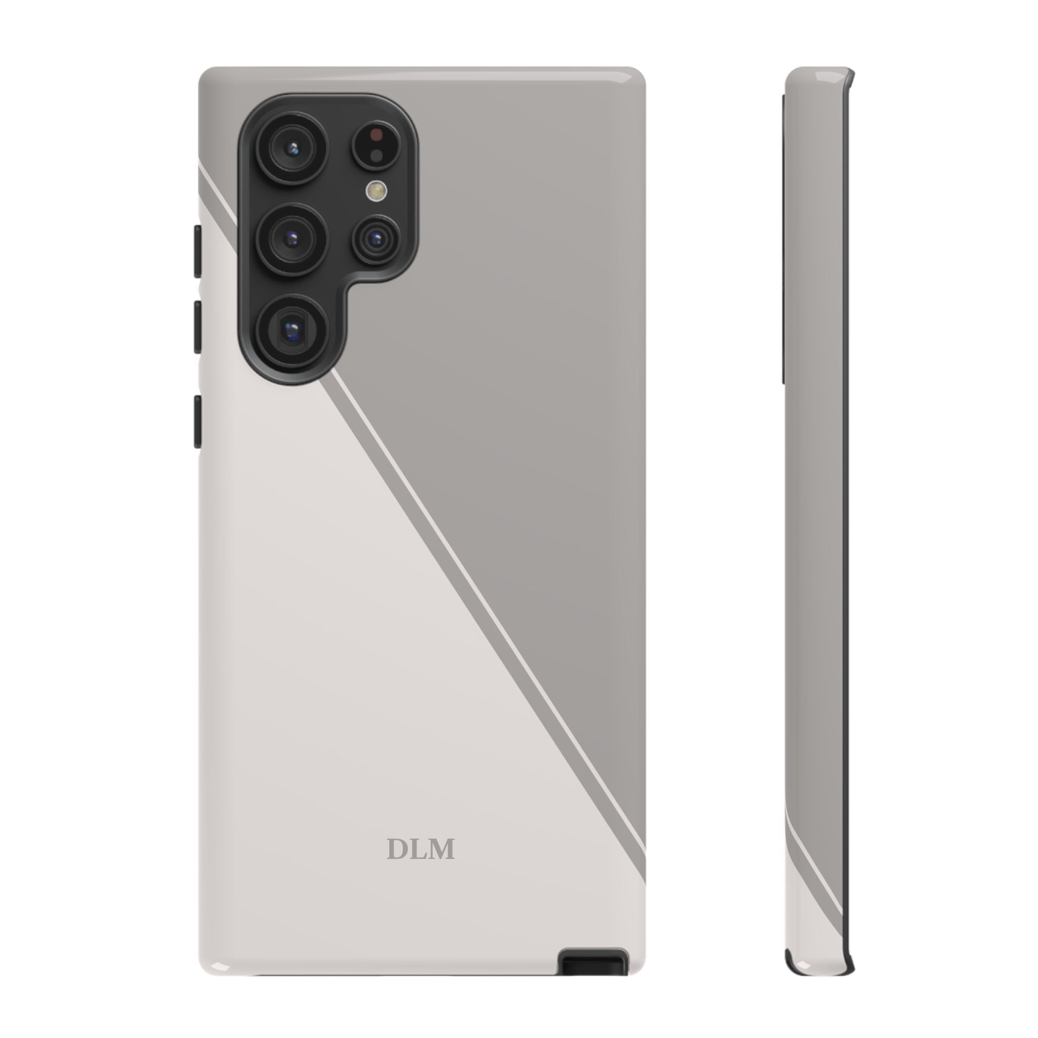 Grey Two Tone Case Custom Initials Case