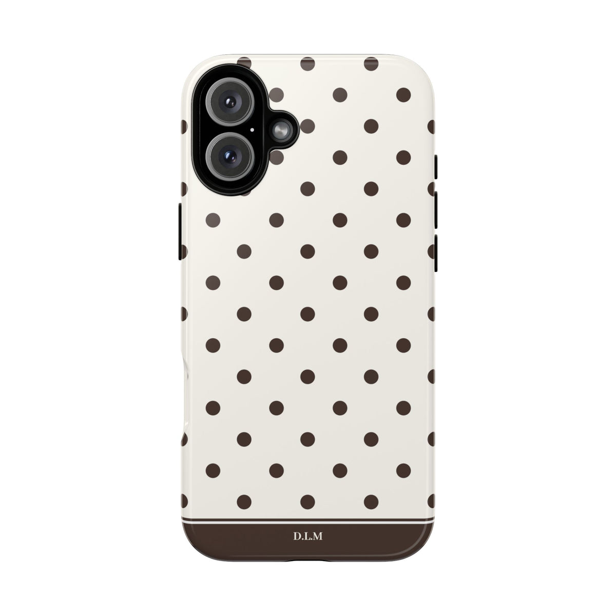 Creamy Mocha Personalised Polka Dot Case