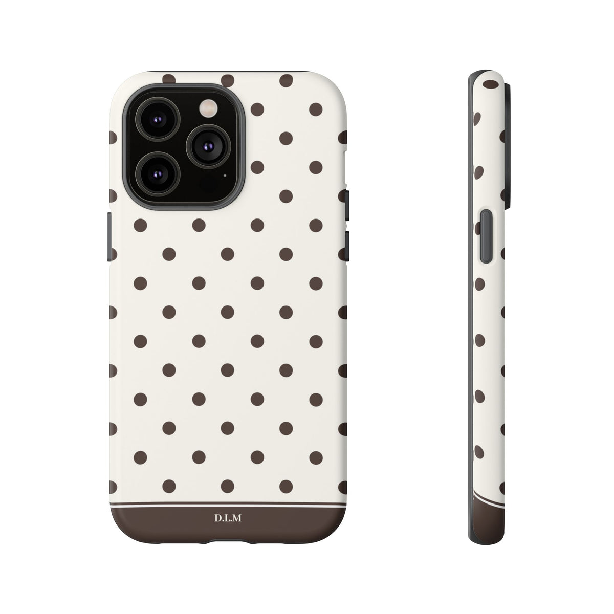 Creamy Mocha Personalised Polka Dot Case