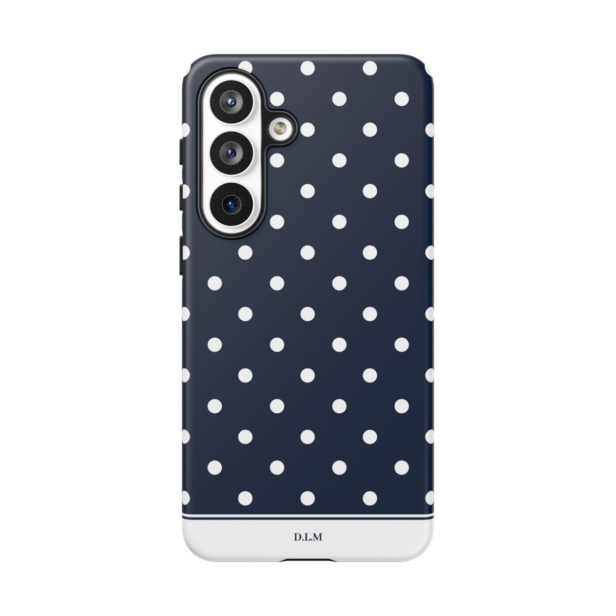 Navy Pearl Personalised Polka Dot Case