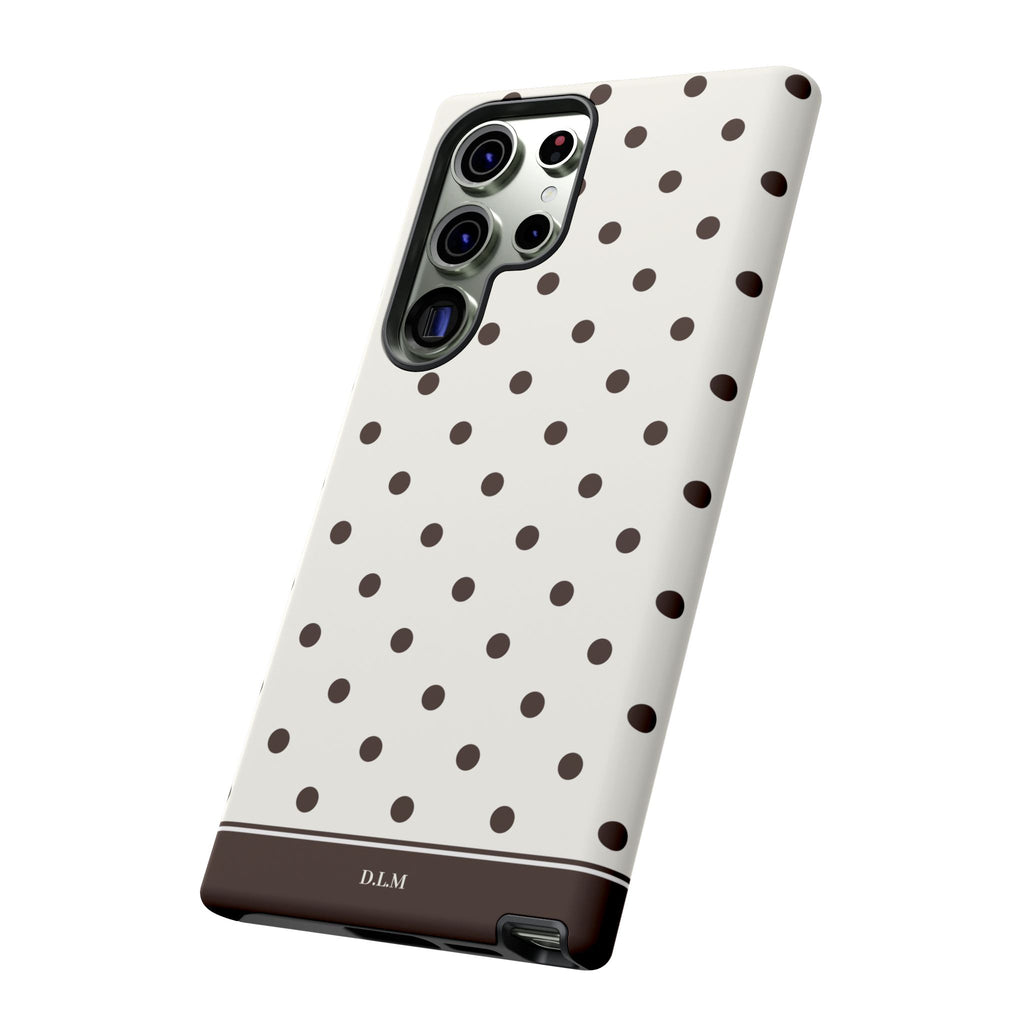 Creamy Mocha Personalised Polka Dot Case