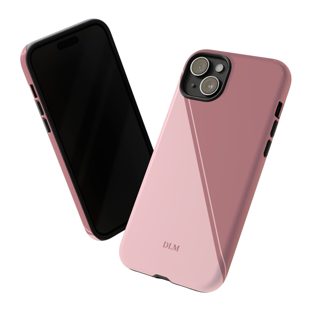 Pinks Two Tone Custom Initials Case