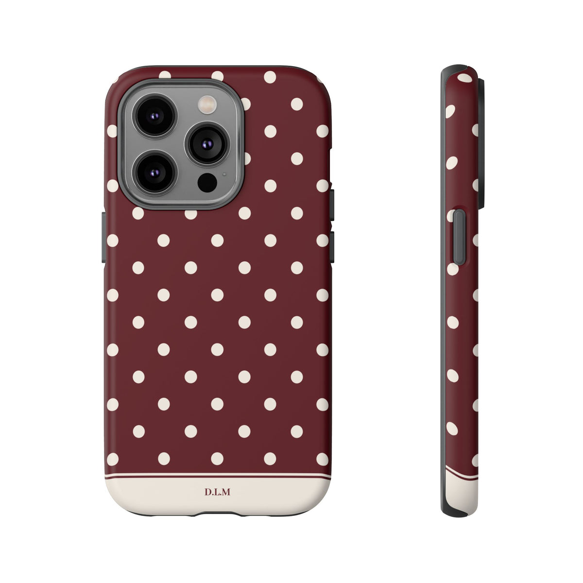 Cranberry Cream Personalised Polka Dot Case