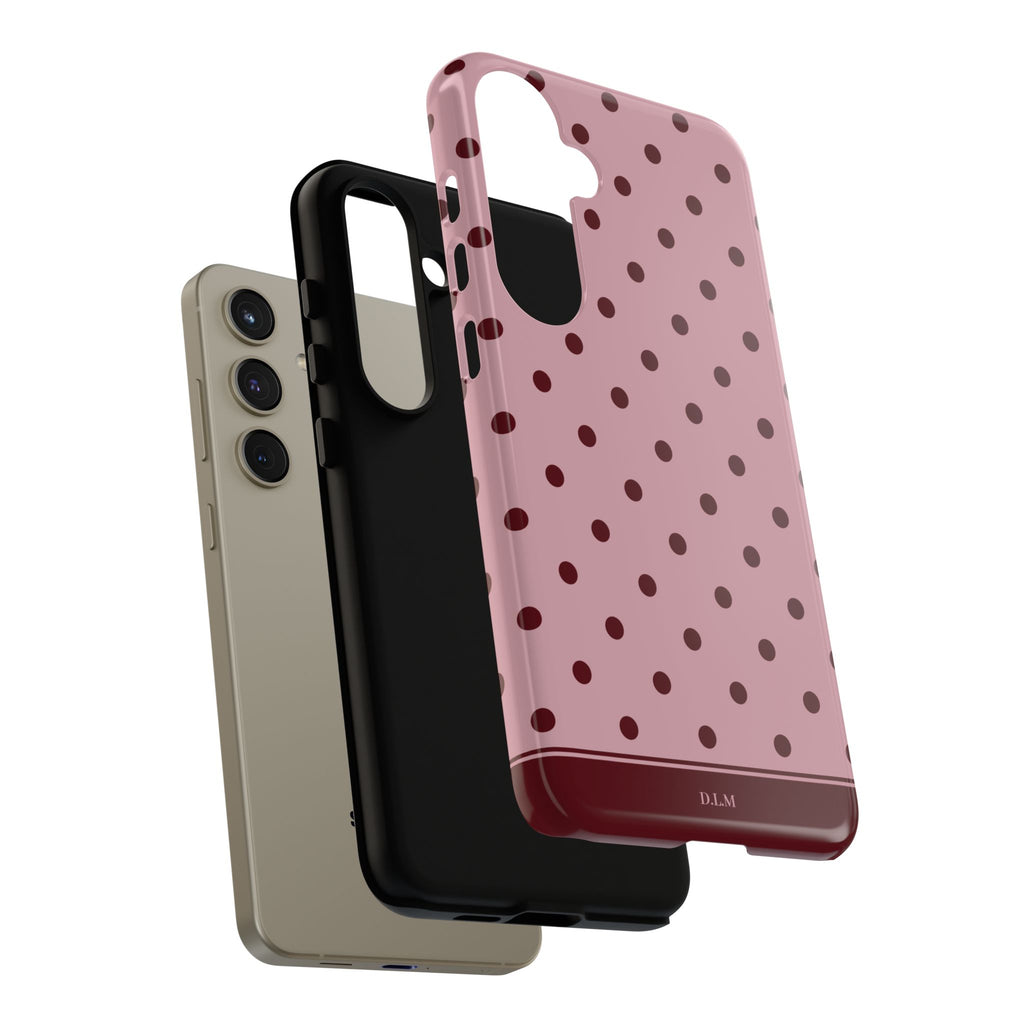 Berry Blush Personalised Polka Dot Case