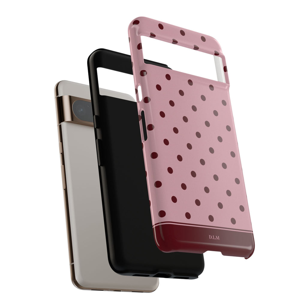 Berry Blush Personalised Polka Dot Case