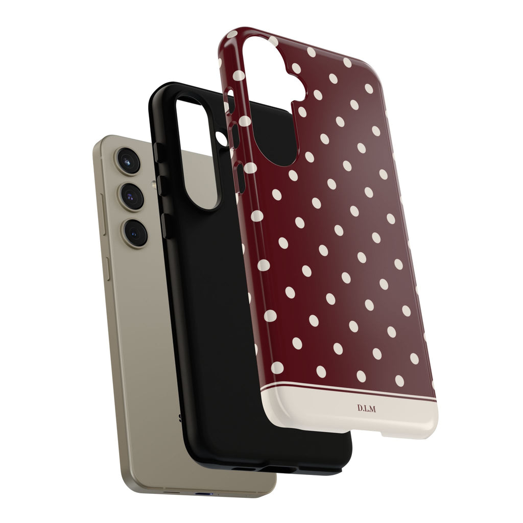 Cranberry Cream Personalised Polka Dot Case