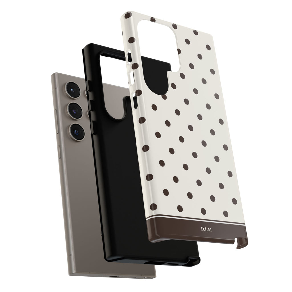 Creamy Mocha Personalised Polka Dot Case