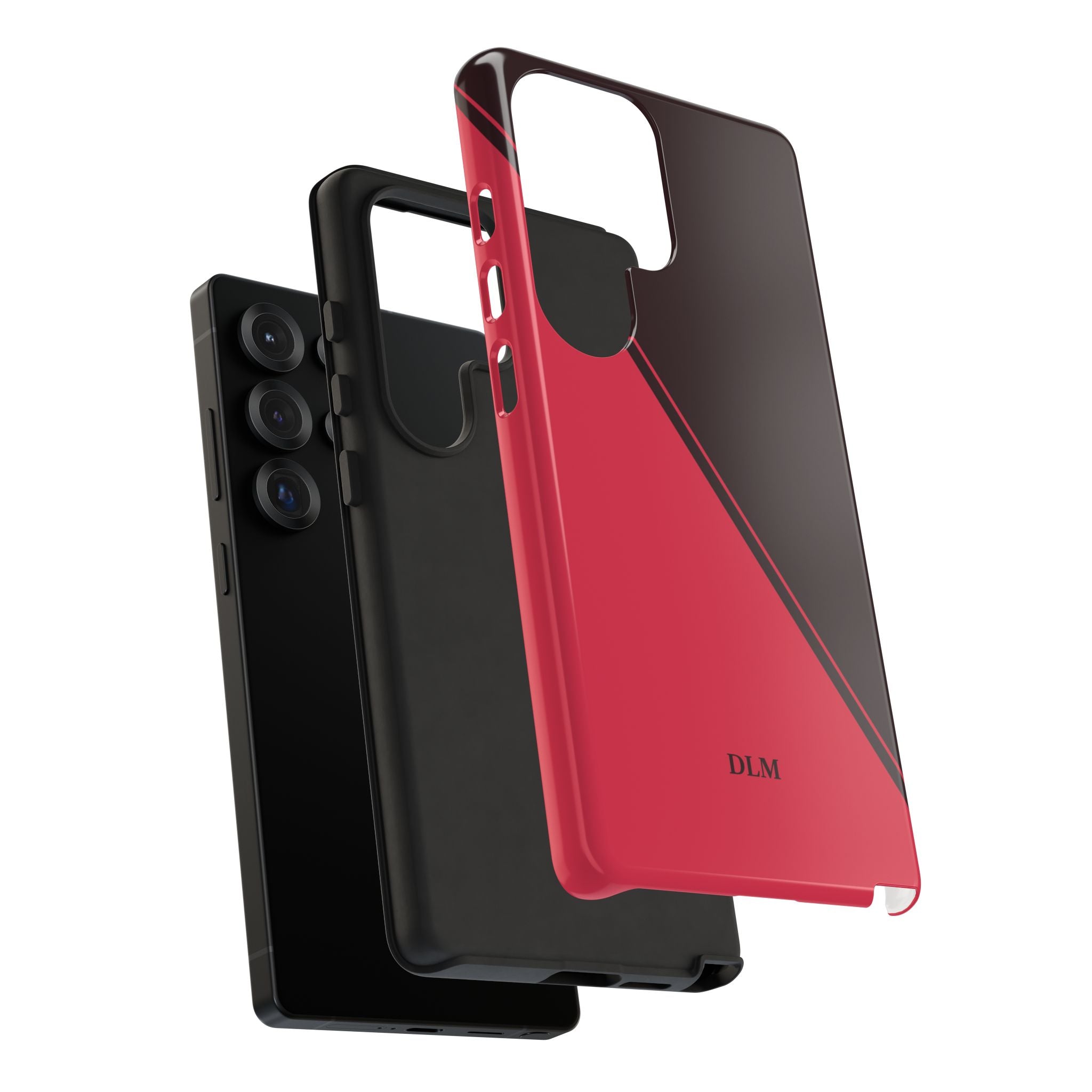 Red/Brown Two Tone Custom Initials Case