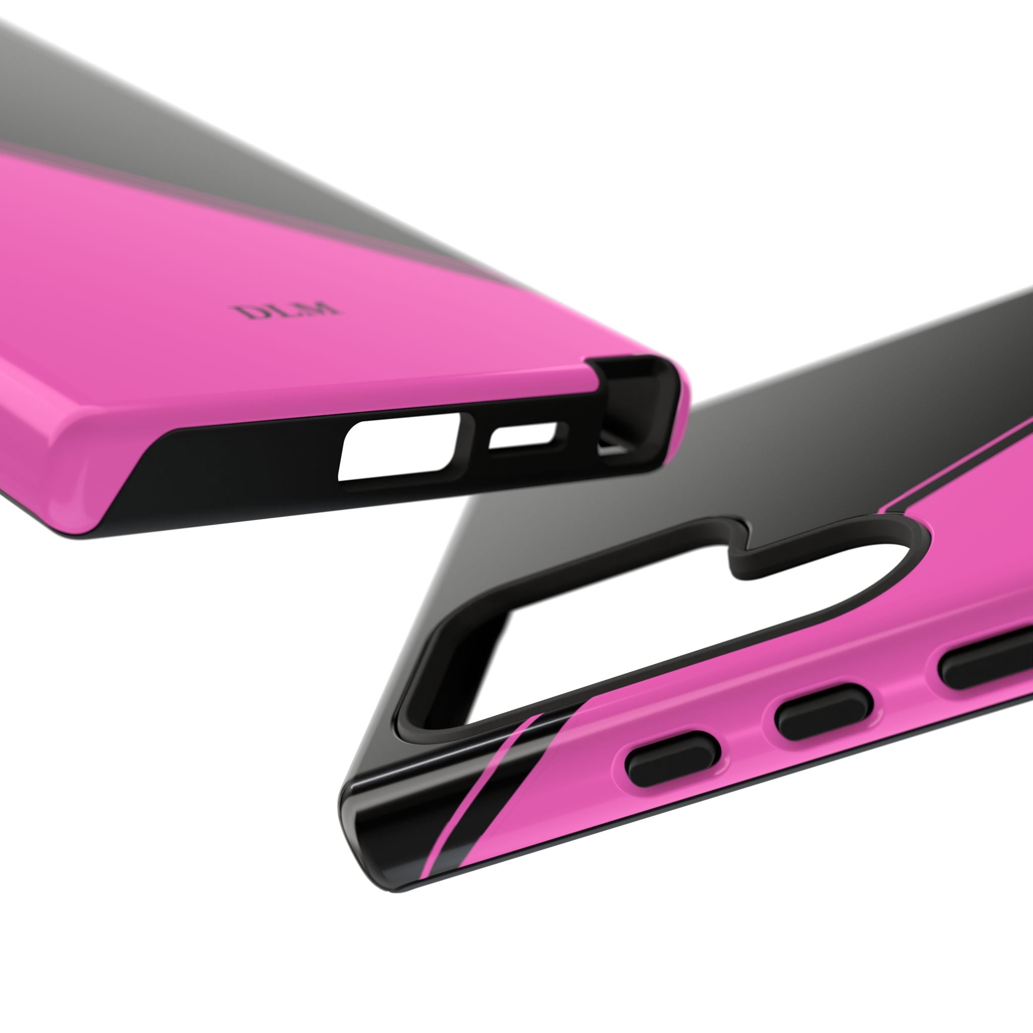 Pink/Black Two Tone Custom Initials Case