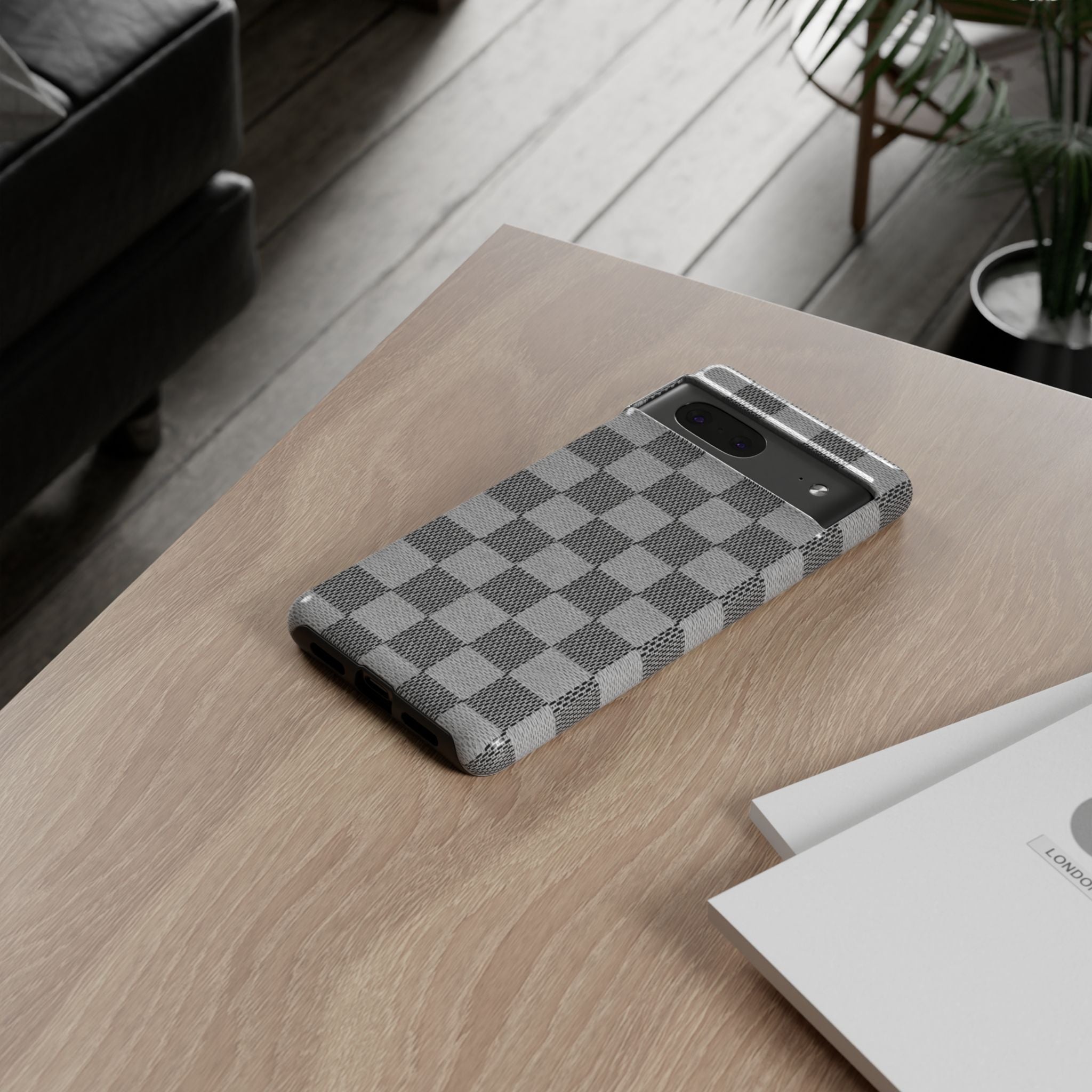 Checkered Grey Phone Case