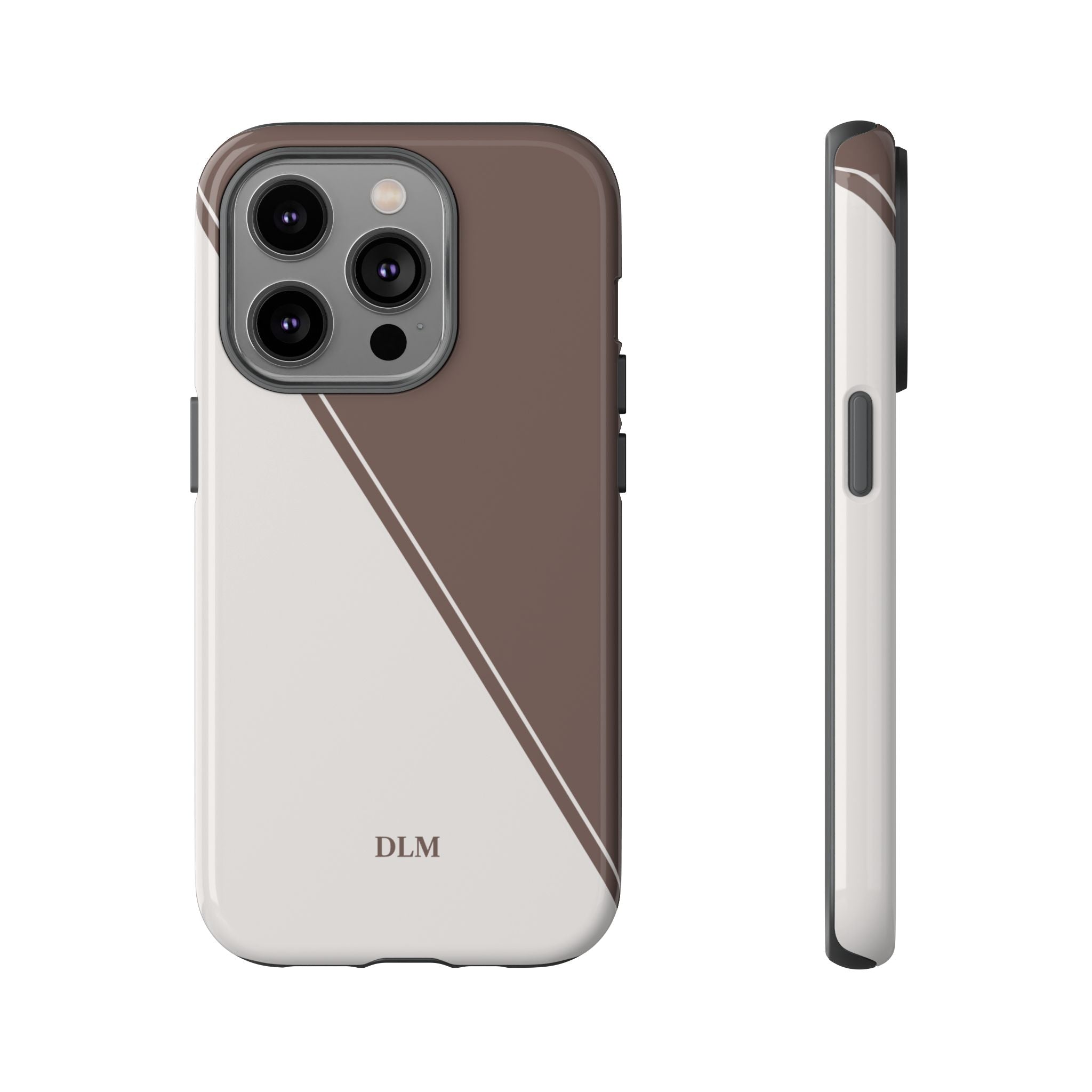 Brown/Cream Two Tone Custom Initials Case