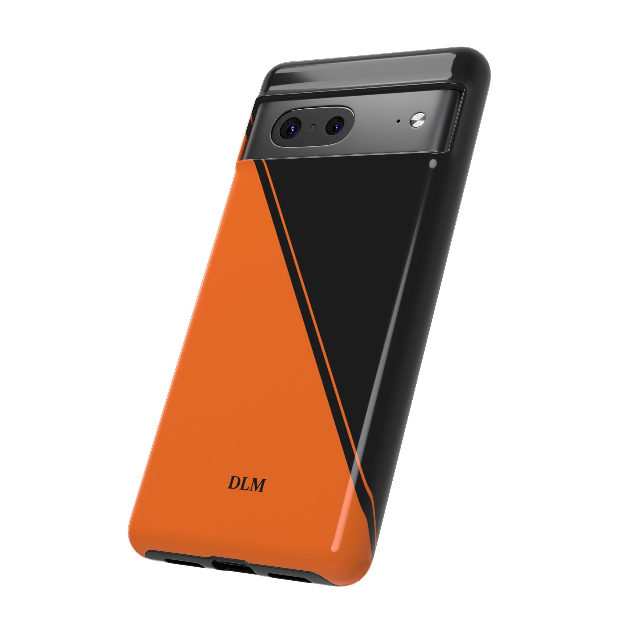 Orange/Black Two Tone Custom Initials Case