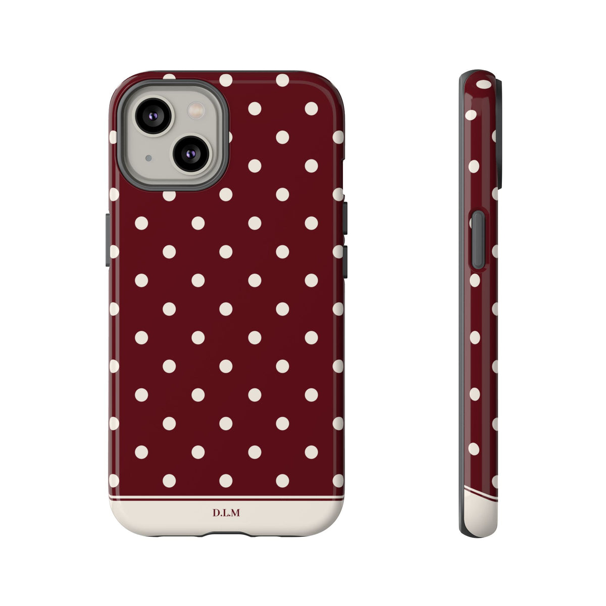 Cranberry Cream Personalised Polka Dot Case