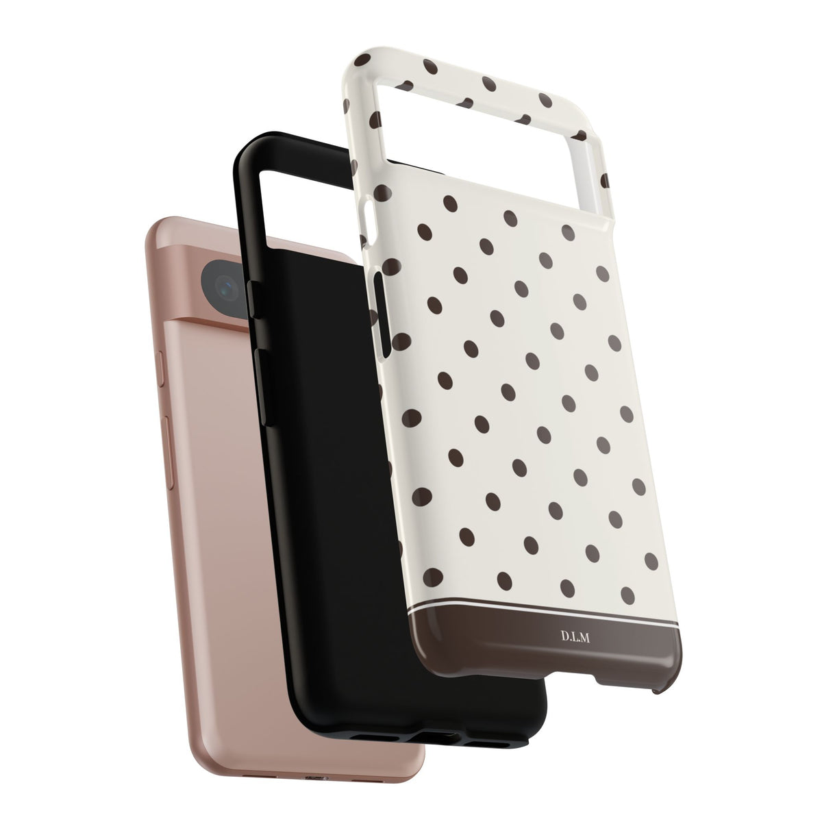 Creamy Mocha Personalised Polka Dot Case