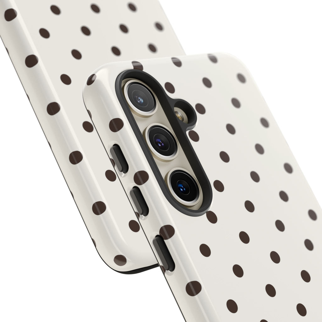 Creamy Mocha Personalised Polka Dot Case