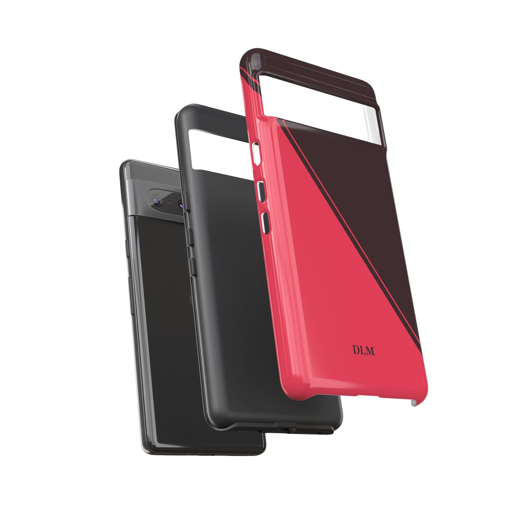 Red/Brown Two Tone Custom Initials Case