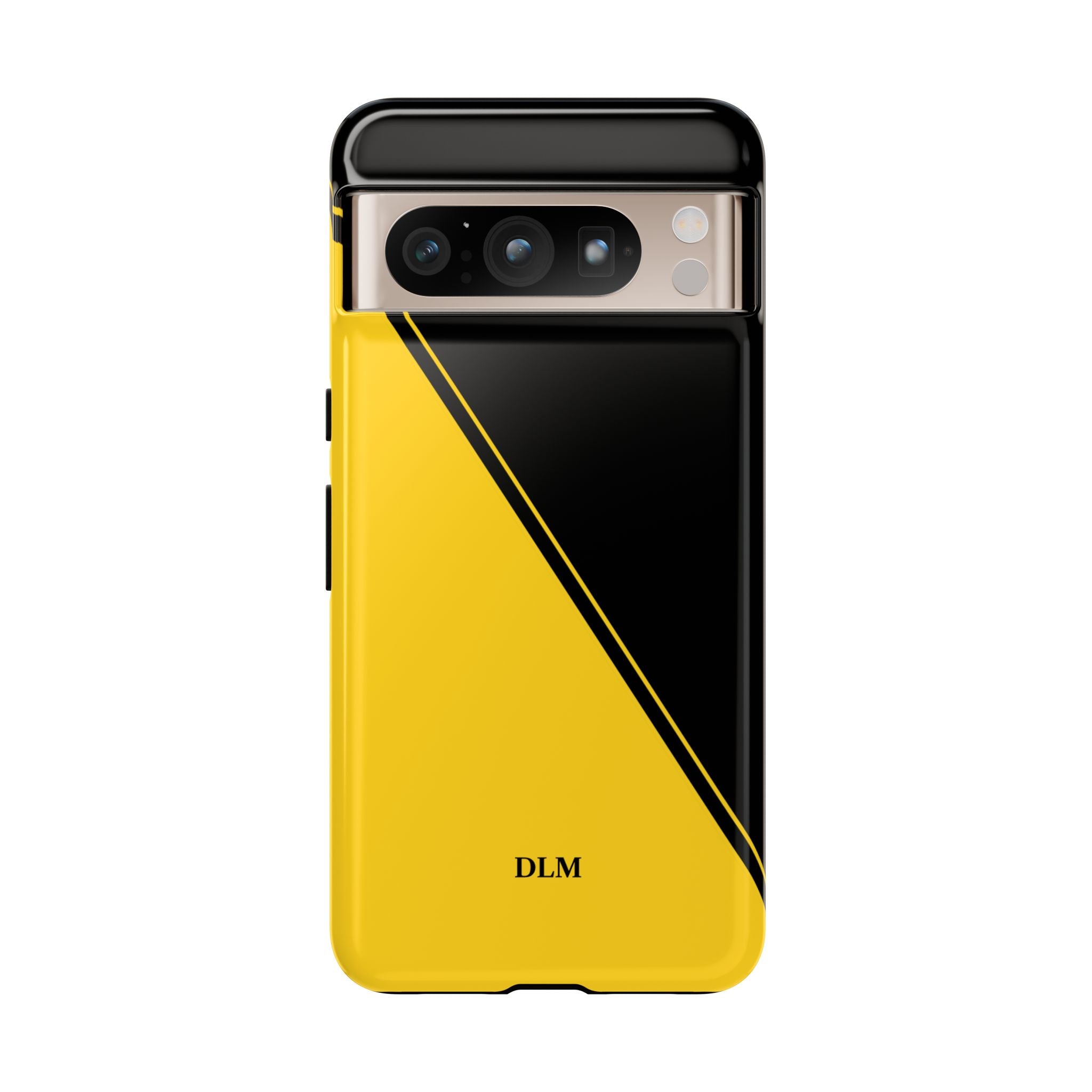 Yellow/Black Two Tone Custom Initials Case