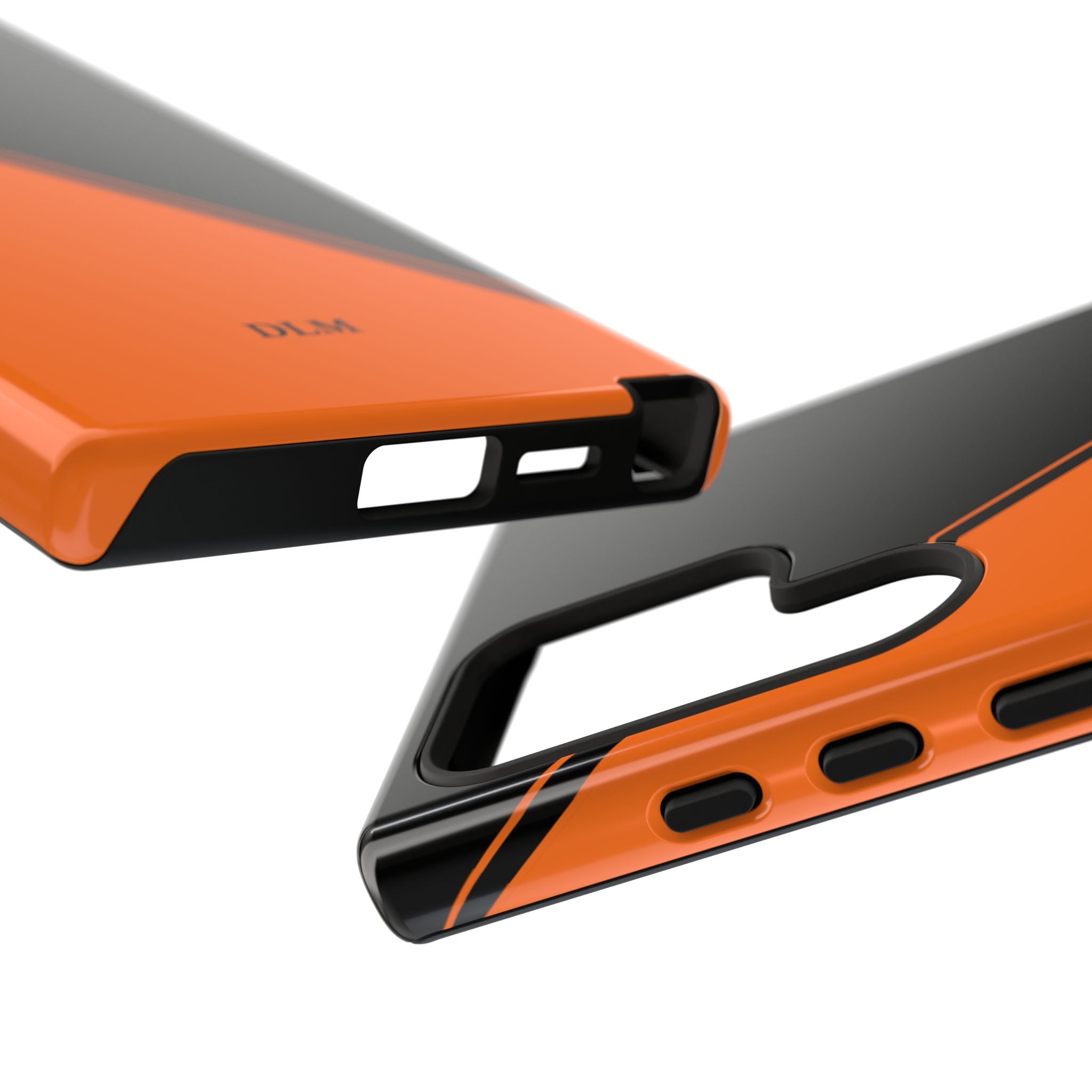 Orange/Black Two Tone Custom Initials Case