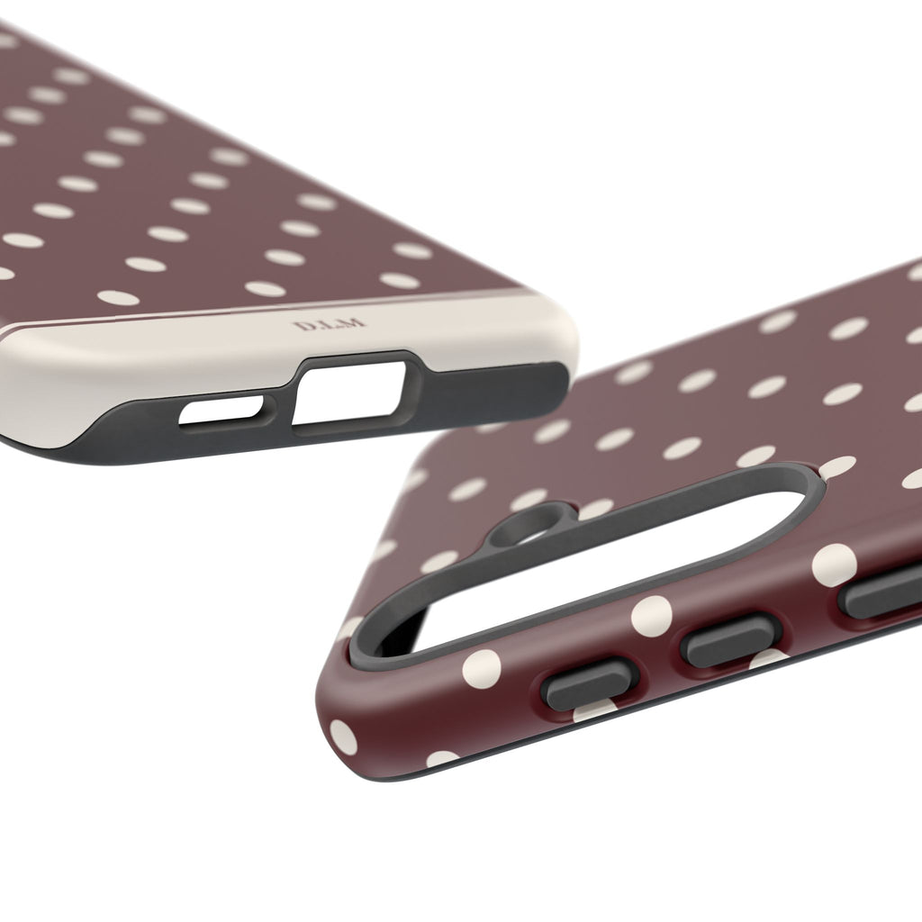 Cranberry Cream Personalised Polka Dot Case